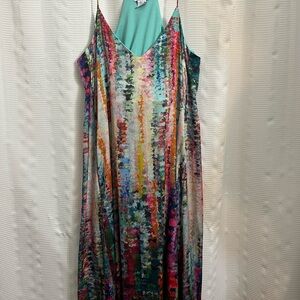 Nicole Miller Green Spaghetti Strap Sundress Resort Wear
